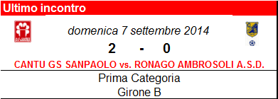 Prima Squadra: Cantù Sanpaolo vs. Ronago Ambrosoli 2 a 0