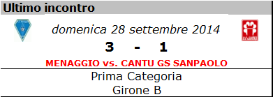 Prima Squadra: Menaggio vs. Cantù Sanpaolo 3 a 1