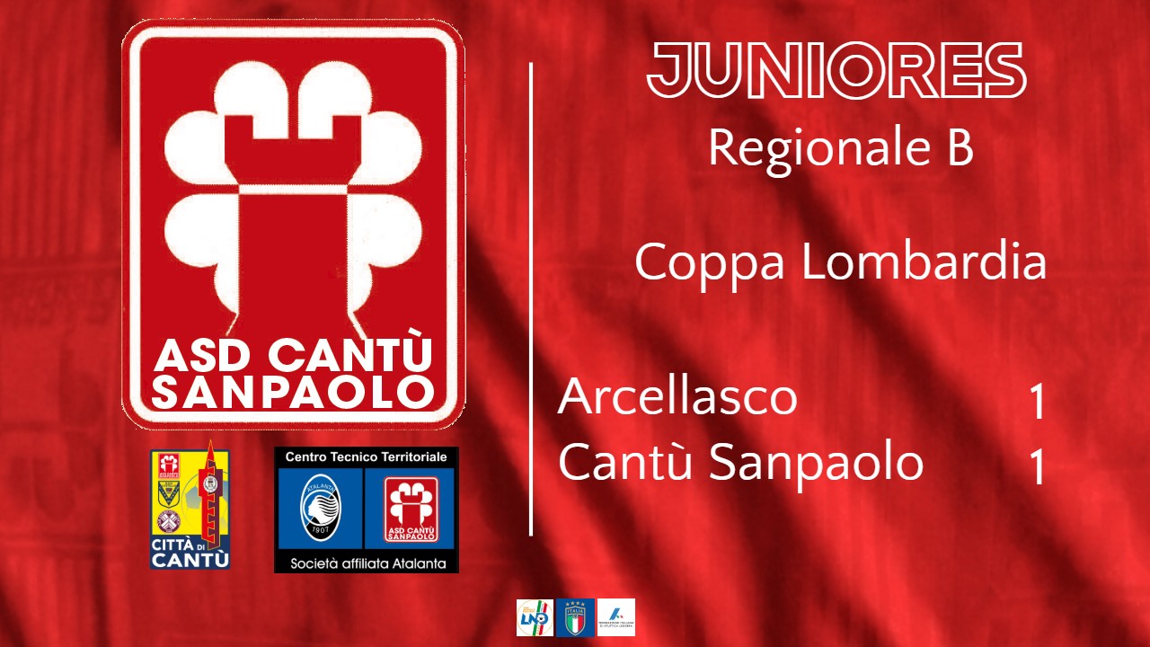 Juniores Reg. B | Coppa Lombardia: Arcellasco vs Cantù Sanpaolo 1 – 1