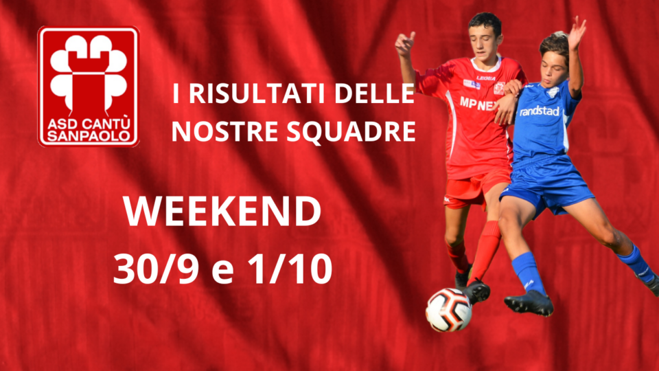 I risultati delle nostre squadre | weekend 30/9 – 1/10