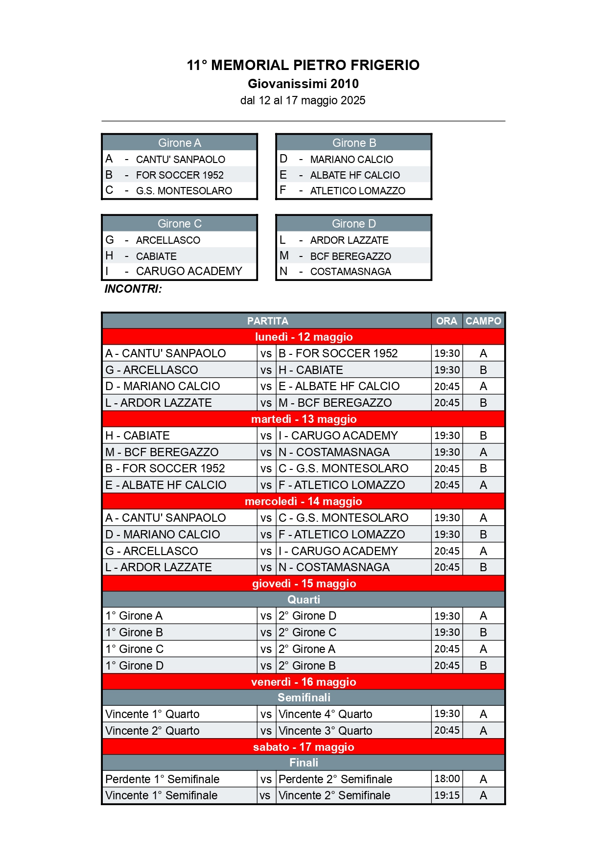 11 MEMORIAL PIETRO FRIGERIO - Giovanissimi 2010 - Foglio1_page-0001